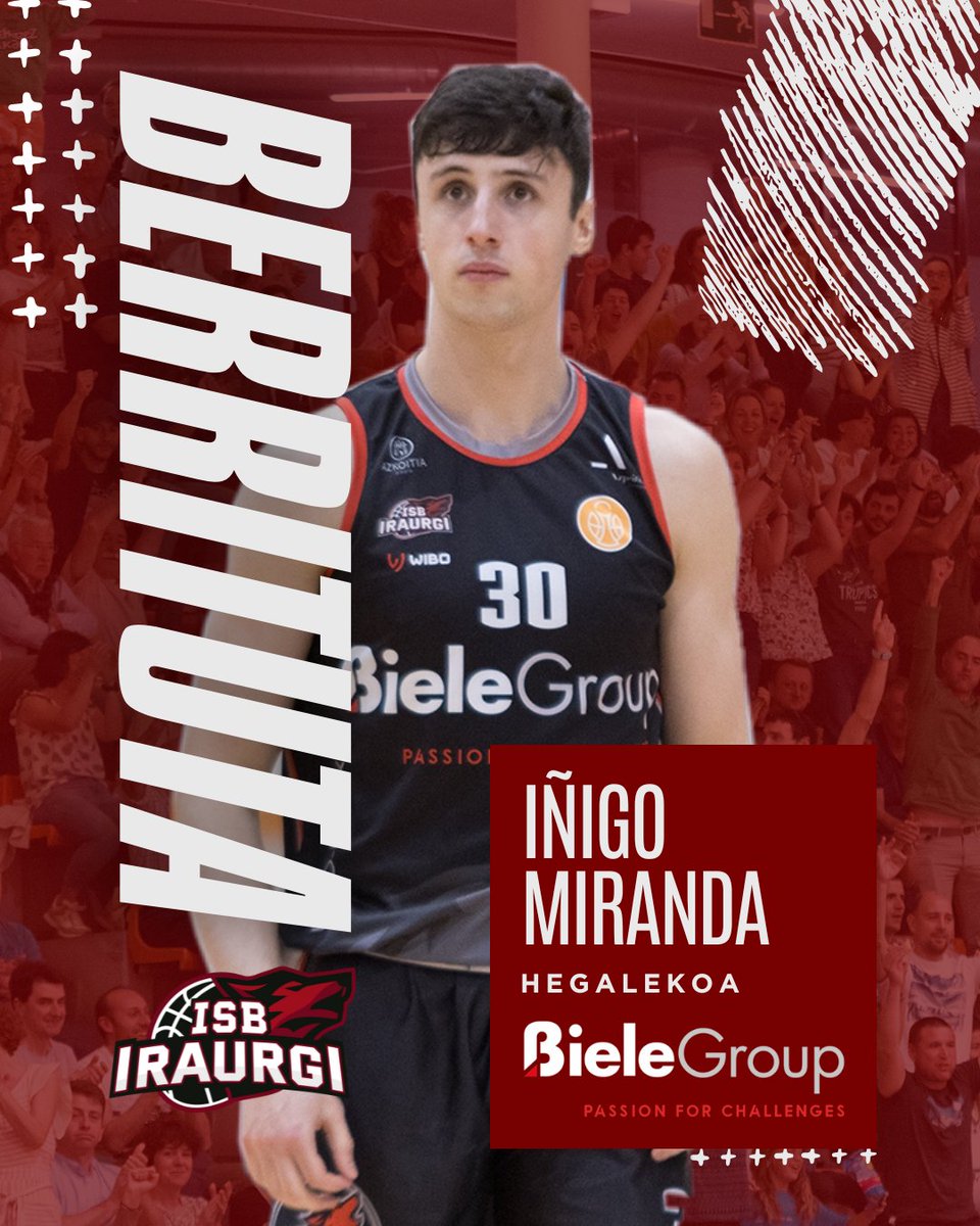 ✅ BERRITUTA

🔢 Iñigo Miranda (2003, 1.94 m)

👉 22 urteko hegaleko donostiarrak bere bigarren denboraldia jokatuko du Biele ISBn.

💪 Egurre Iñigo!