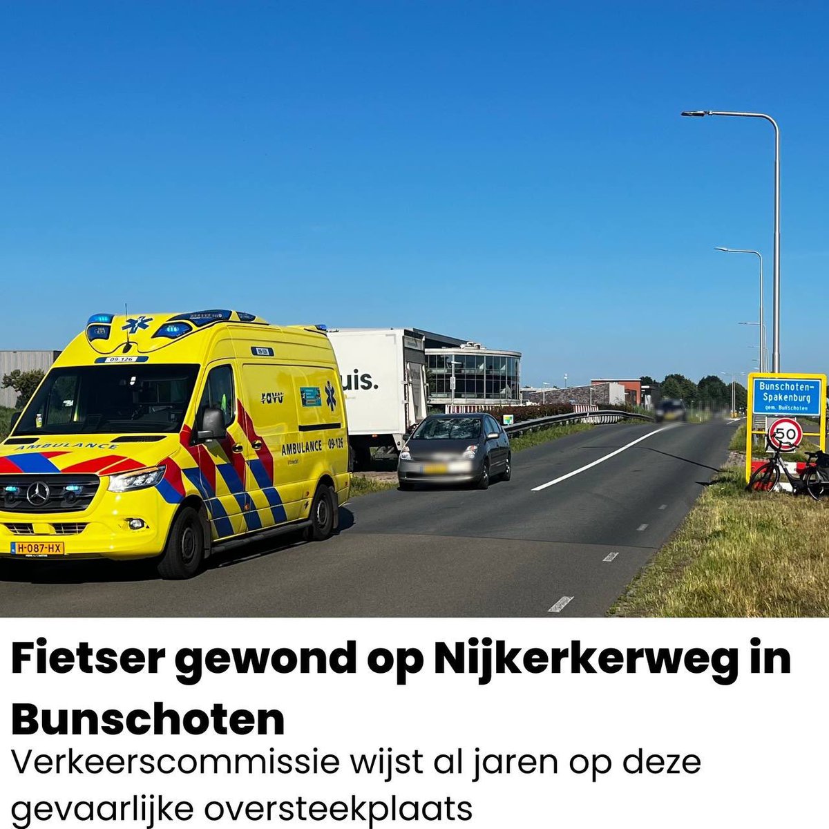 Vrouw gewond bij aanrijding op gevaarlijke oversteek Nijkerkerweg