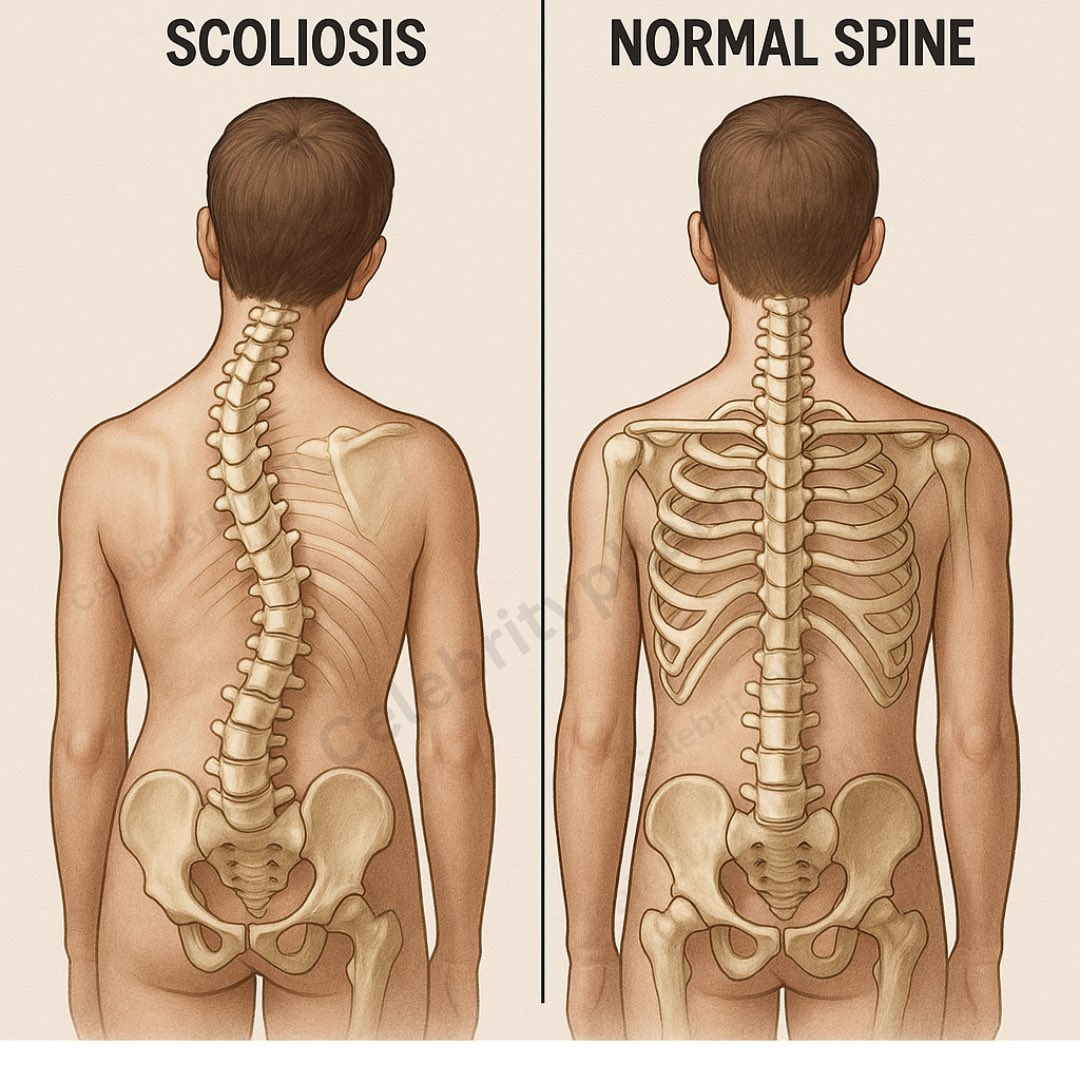 SCOLIOSIS

Have you ever seen a person whose waist doesn’t appear on same level? And their cloth doesn’t sit straight on them. 

Scoliosis is medical condition affects your spine (your backbone).

It is an abnormal side-to-side curve of your spine. 

This is different from the