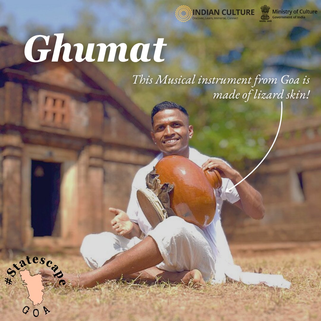 _IndianCulture's tweet photo. #StateOfCelebration: Ghumat
Discover more on the Indian Culture Portal
This week in #StateScape we are exploring the culture and history of Goa.
#ghumat #music #instrument #musicalinstrument #goanhistory #goanculture #goatourism #musicalinstrument #indianstates #statesofindia https://t.co/8edlINRUDx