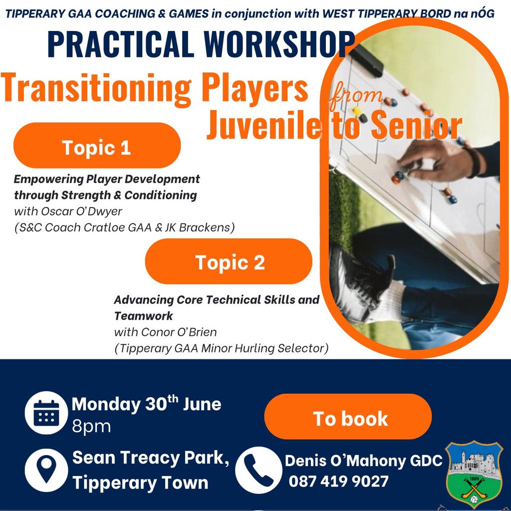 DON'T FORGET TONIGHT'S WORKSHOP <a href="/LattinCullen/">Lattin Cullen GAA</a> <a href="/GalteeRoversGAA/">Galtee Rovers GAA</a> <a href="/Rosegreen_Gaa/">Rosegreen GAA Club</a> <a href="/RockwellRovers/">Rockwell Rovers GAA</a> <a href="/SoloheadG/">Solohead Gaa</a> <a href="/SeanTreacysGAA/">Sean Treacys GAA</a> <a href="/tippmidwest/">Tipp Mid West Radio</a> <a href="/TippFMSport/">Tipp FM Sport</a>