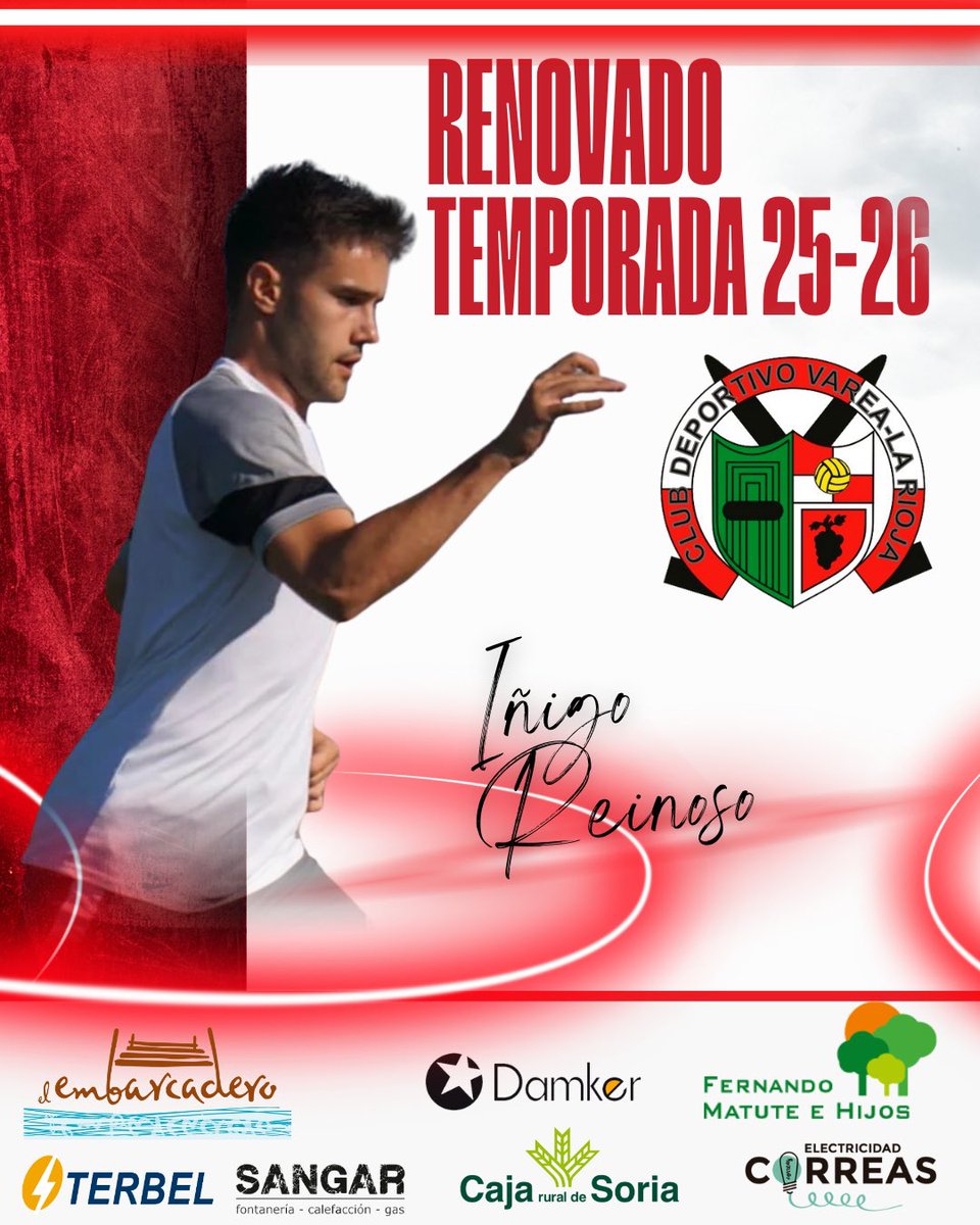 ⬜️🟥COMUNICADO OFICIAL | RENOVADO

~DEFENSA:

➡️IÑIGO REINOSO renovado. Tras dos temporadas en blanco por una grave lesión Iñi acabó entrenando los últimos meses con el grupo a un gran nivel. Confiamos en él y en su gran calidad para que esta sea su temporada.