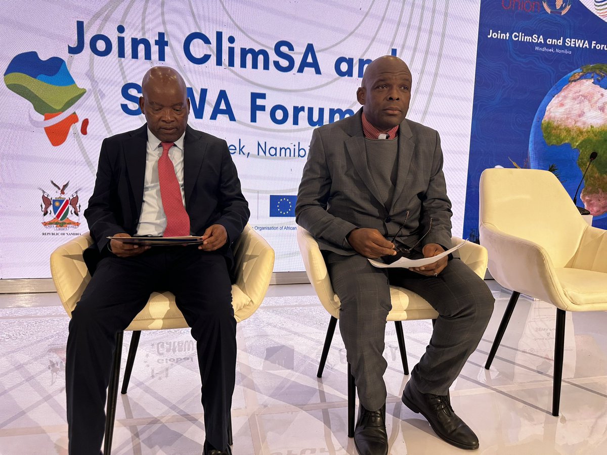 SADC_News's tweet photo. Namibia hosts the Joint #ClimSA & #SEWA Forum (23–27 June), bringing together experts to boost #ClimateResilience & launch space-based early warning systems in Africa.
Dr. Kabeya reaffirmed #SADC’s commitment to climate action & regional cooperation.
https://t.co/NH4ewDCbDa https://t.co/lKF2BV4ZTd