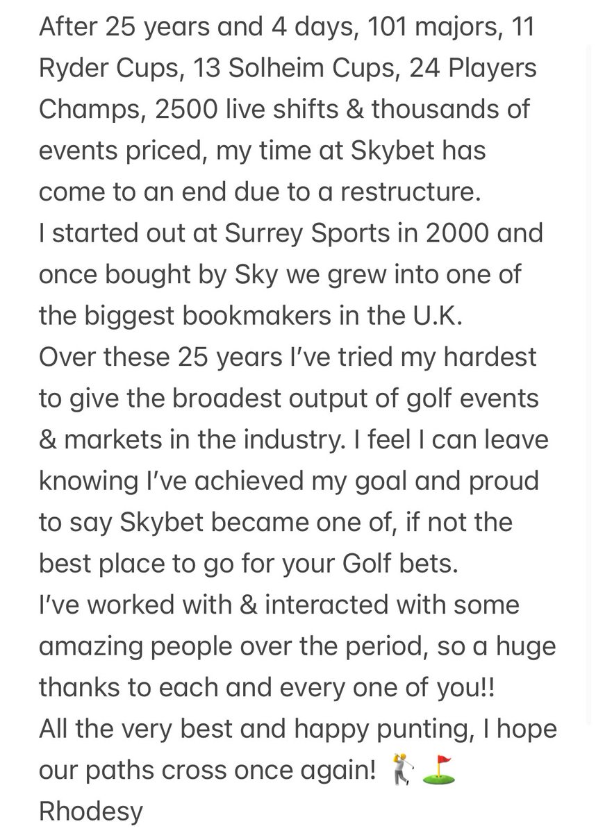 rhodesygolf's tweet image. Bit of personal news ⬇️⬇️⛳️⛳️