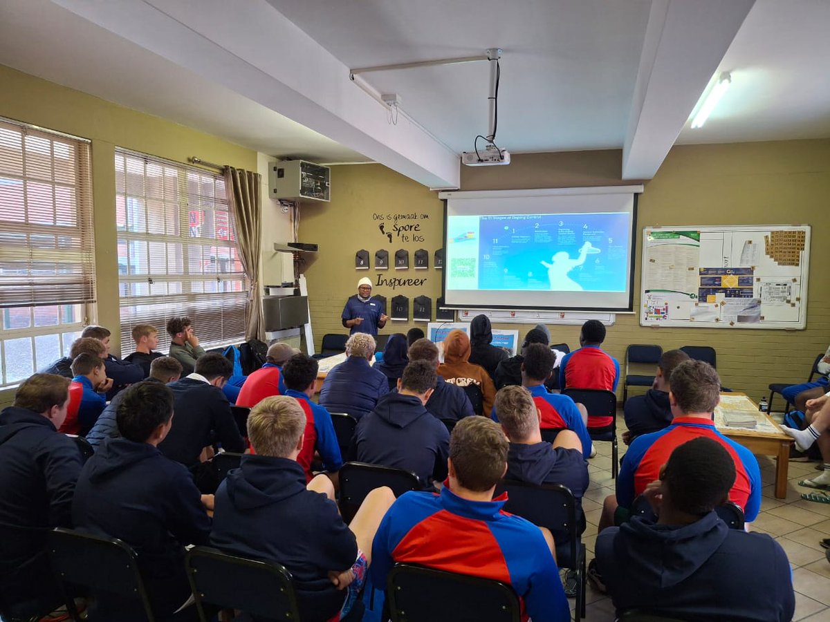 drugfreesportZA's tweet photo. SAIDS had an anti-doping workshop with the Limpopo Blue Bulls Craven Week and Academy Week teams. Emphasising clean competition to youth rugby teams. @Cravenweek  @SARugby, @LimpopoBlueBulls

#CleanSport #AntiDoping #LimpopoBlueBulls #CravenWeek #AcademyWeek #YouthRugby https://t.co/2Wj1JZVQpq