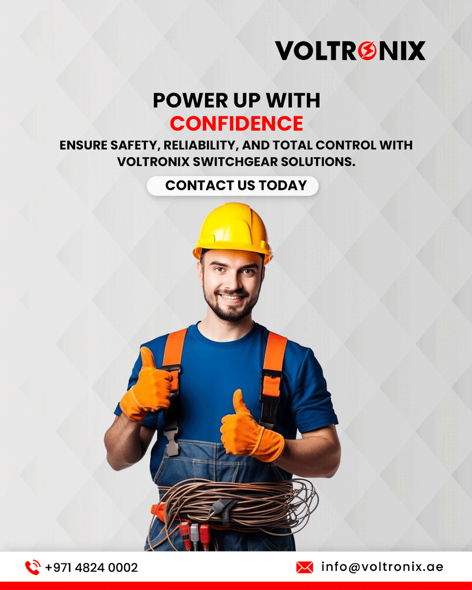 nstsllc's tweet image. Voltronix offers engineered solutions for complete control, protection, and compliance ✅—designed for Dubai’s evolving infrastructure 🌆
📞 Contact us today 

#Voltronix #SwitchgearSolutions #ReliablePower #ElectricalSafety #SmartInfrastructure #MEPExperts #PowerUpDubai