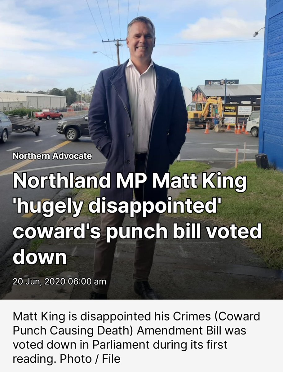 MattKingNorth's tweet image. Winston Peters on the news claiming kudos for introducing new legislation namely a Coward Punch law is pretty disingenuous considering they voted down my identical and the original Coward Punch legislation in 2018 and then they campaigned and introduced their own version in 2020