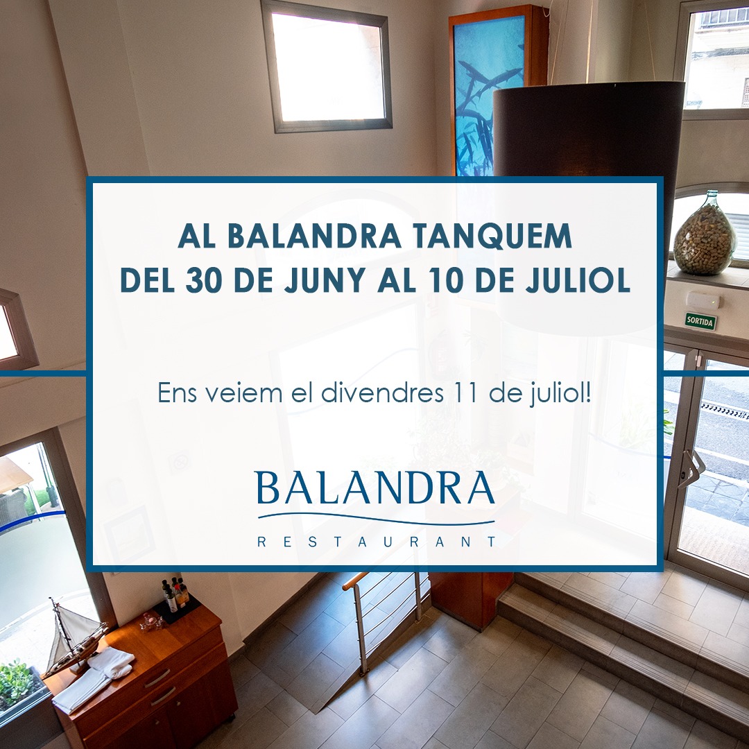 😅 Després de les revetlles de Sant Joan i Sant Pere, aprofitem per descansar uns dies i carregar bateries.

👨‍🍳 Ens veiem el divendres 11 de juliol!

#Balandra #BalandraTGN #Serrallo #Tarragona