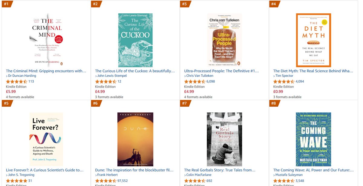 Professor John Tregoning (@drtregoning) on Twitter photo It's the final day of the 99p sale of Live Forever - I am just behind <a href="/DoctorChrisVT/">Chris van Tulleken ๐ณ๏ธโ๐</a> (whom I am sure wouldn't begrudge me overtaking him for a single day).
(And am finally beating Dune - which though great is NOT A SCIENCE BOOK) It's the final day of the 99p sale of Live Forever - I am just behind <a href="/DoctorChrisVT/">Chris van Tulleken ๐ณ๏ธโ๐</a> (whom I am sure wouldn't begrudge me overtaking him for a single day).
(And am finally beating Dune - which though great is NOT A SCIENCE BOOK)