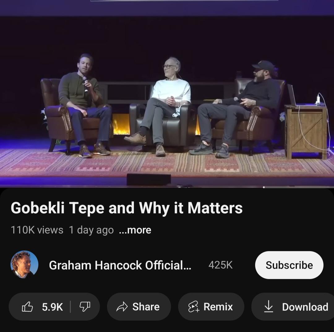 Forgotten History (@4biddntruth) on Twitter photo So, I watched this very intriguing conversation between Graham Hancock, Jimmy Corsetti, and <a href="/WWolfProd/">Wandering Wolf Productions</a>.
<a href="/Graham__Hancock/">Graham Hancock</a> makes a compelling argument about why Göbekli Tepe is so important.
Then he sits down with <a href="/BrightInsight6/">Jimmy Corsetti</a> and <a href="/WWolfProd/">Wandering Wolf Productions</a> to discuss their recent visit to So, I watched this very intriguing conversation between Graham Hancock, Jimmy Corsetti, and <a href="/WWolfProd/">Wandering Wolf Productions</a>.
<a href="/Graham__Hancock/">Graham Hancock</a> makes a compelling argument about why Göbekli Tepe is so important.
Then he sits down with <a href="/BrightInsight6/">Jimmy Corsetti</a> and <a href="/WWolfProd/">Wandering Wolf Productions</a> to discuss their recent visit to