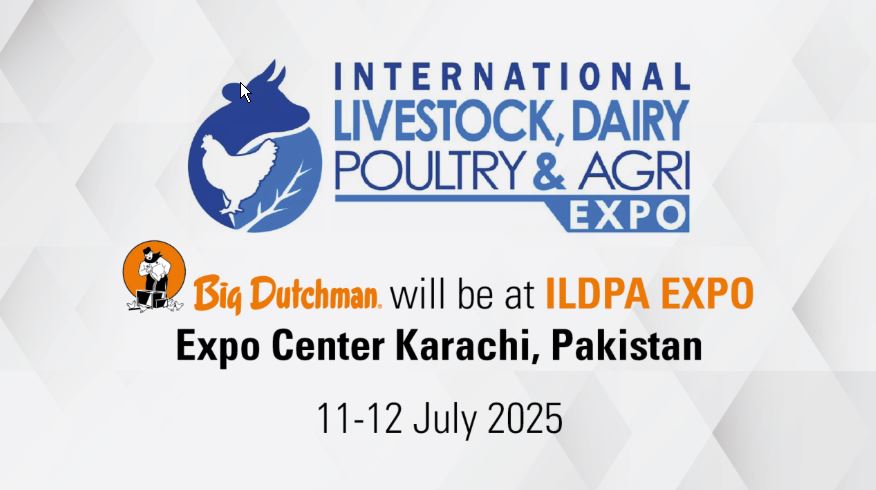 || 🐔 Big Dutchman Asia is heading to #Karachi! Join us at the ILDPA Expo 🇵🇰

📍 Expo Center Karachi
📅 11–12 July 2025

We’ll showcase cutting-edge poultry &amp; egg tech 🥚🚀
Come see what’s next in animal farming! 🌱

#BigDutchmanAsia #ILDPAPakistan2025
#SmartFarming #PoultryTech