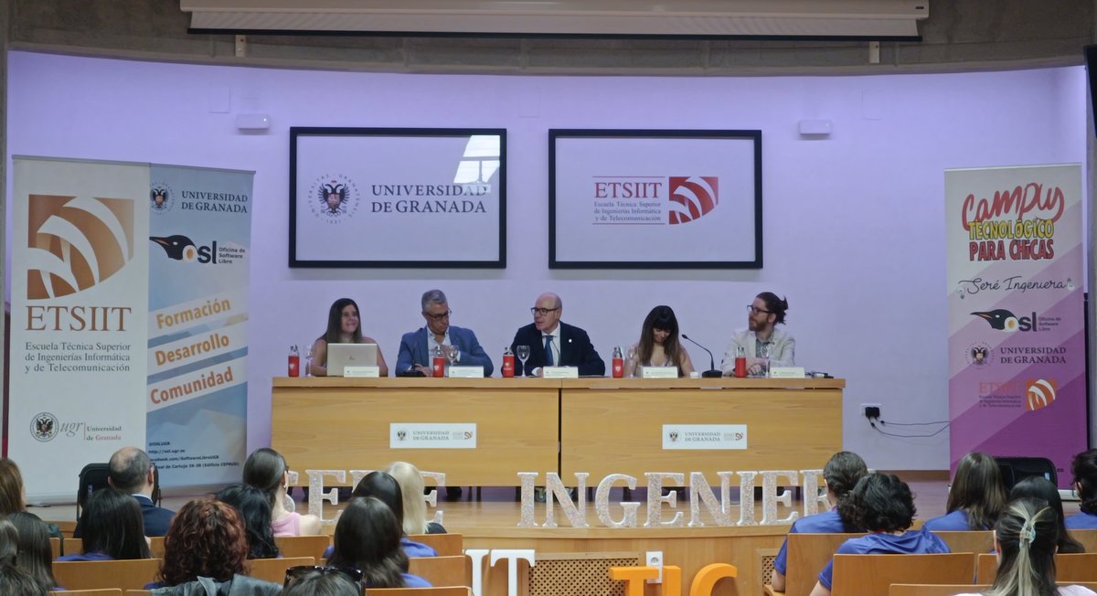 Maribel García Arenas (@misgarenas) on Twitter photo Qué alegría me da ver el salón de actos lleno de chicas ilusionadas por comenzar <a href="/sereingeniera/">Campus Seré Ingeniera</a> y por colaborar en lo que la <a href="/OSLUGR/">OSL - UGR @oslugr@mastodon.social</a> organiza y promociona todos los años, innovando e ilusionando a las chicas de la mano de <a href="/fergunet/">Pablo García @fergunet@mastodon.online</a> y <a href="/LaYoEl/">Elvira 🕸👾👻</a> en la <a href="/ETSIIT_UGR/">ETSIIT -UGR-</a>
de la <a href="/CanalUGR/">Universidad Granada</a> Qué alegría me da ver el salón de actos lleno de chicas ilusionadas por comenzar <a href="/sereingeniera/">Campus Seré Ingeniera</a> y por colaborar en lo que la <a href="/OSLUGR/">OSL - UGR @oslugr@mastodon.social</a> organiza y promociona todos los años, innovando e ilusionando a las chicas de la mano de <a href="/fergunet/">Pablo García @fergunet@mastodon.online</a> y <a href="/LaYoEl/">Elvira 🕸👾👻</a> en la <a href="/ETSIIT_UGR/">ETSIIT -UGR-</a>
de la <a href="/CanalUGR/">Universidad Granada</a>