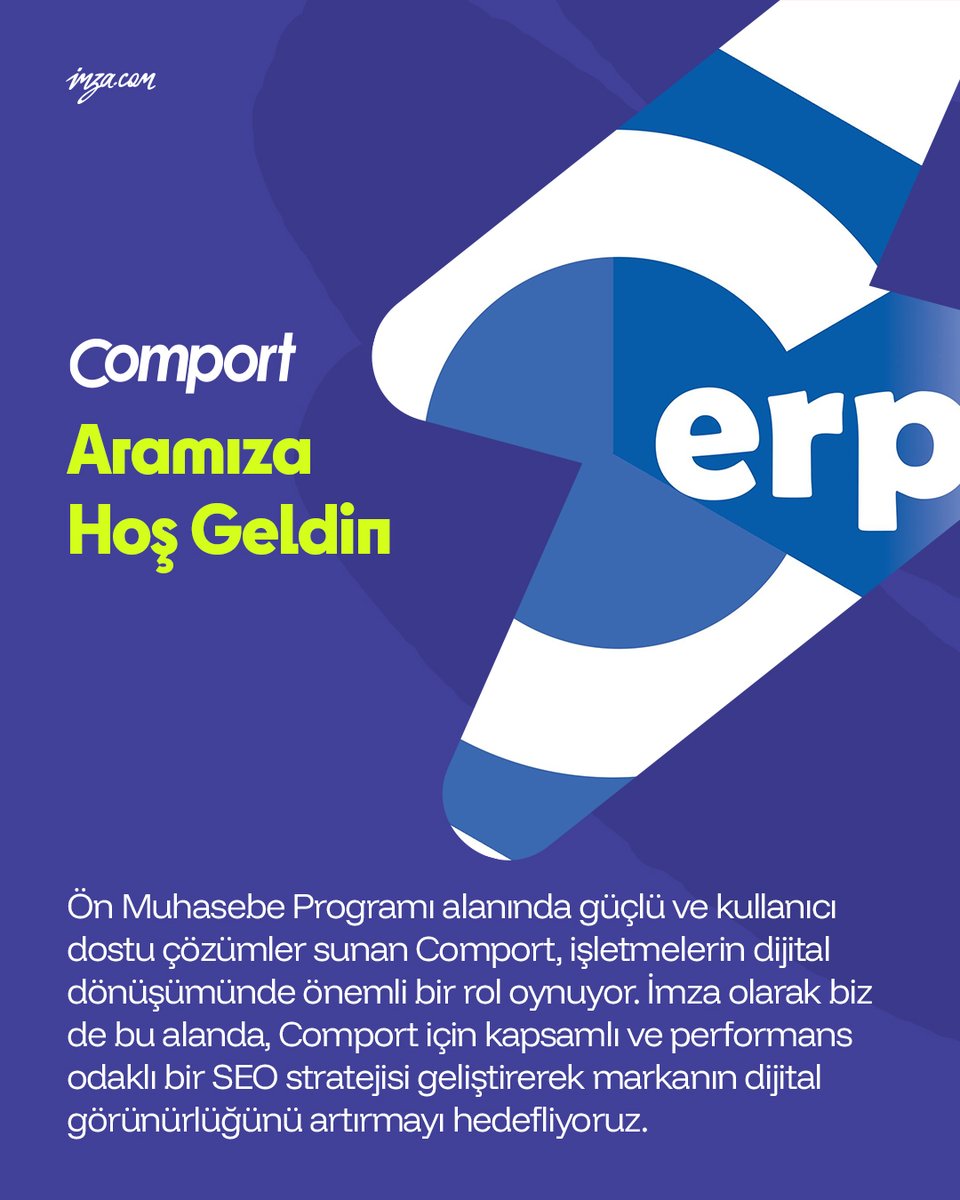 Hoş Geldin Comport ⚡️

Ön muhasebe programları alanında güçlü ve kullanıcı dostu çözümler sunan Comport, artık dijitalde İmza ile daha görünür olacak.