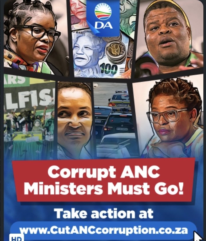 Corrupt ANC ministers must go...
Finnish en klaar