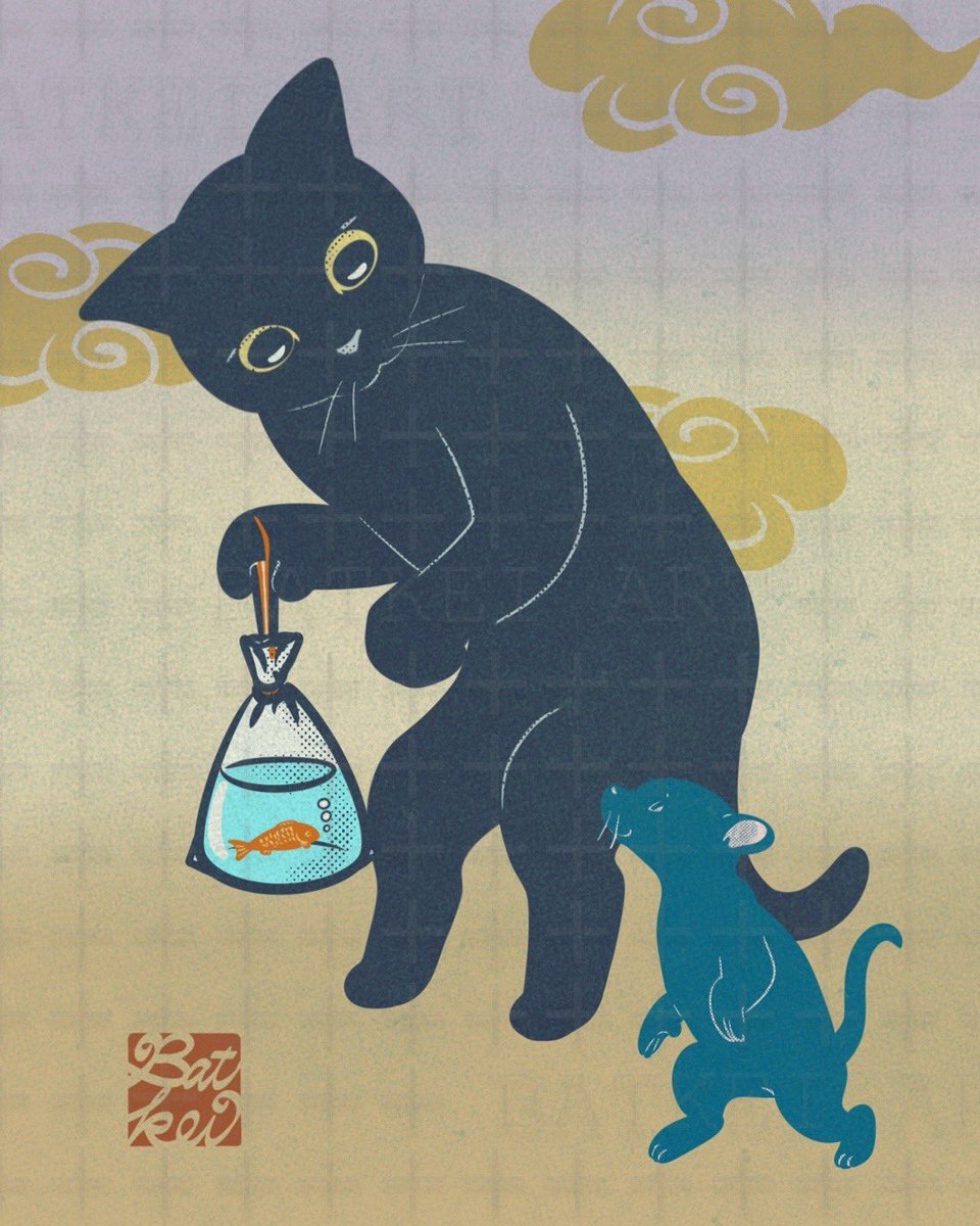 🐱 BATKEI ART (@batkeiart) on Twitter photo 🐱✨🐭夜店に出かけて金魚をGET! by <a href="/BATKEIART/">🐱 BATKEI ART</a>
お家に帰ったら早速金魚鉢に入れてあげようね✨
#イラスト #illustration #batkei #cat #猫 #kitty #黒猫 🐱✨🐭夜店に出かけて金魚をGET! by <a href="/BATKEIART/">🐱 BATKEI ART</a>
お家に帰ったら早速金魚鉢に入れてあげようね✨
#イラスト #illustration #batkei #cat #猫 #kitty #黒猫