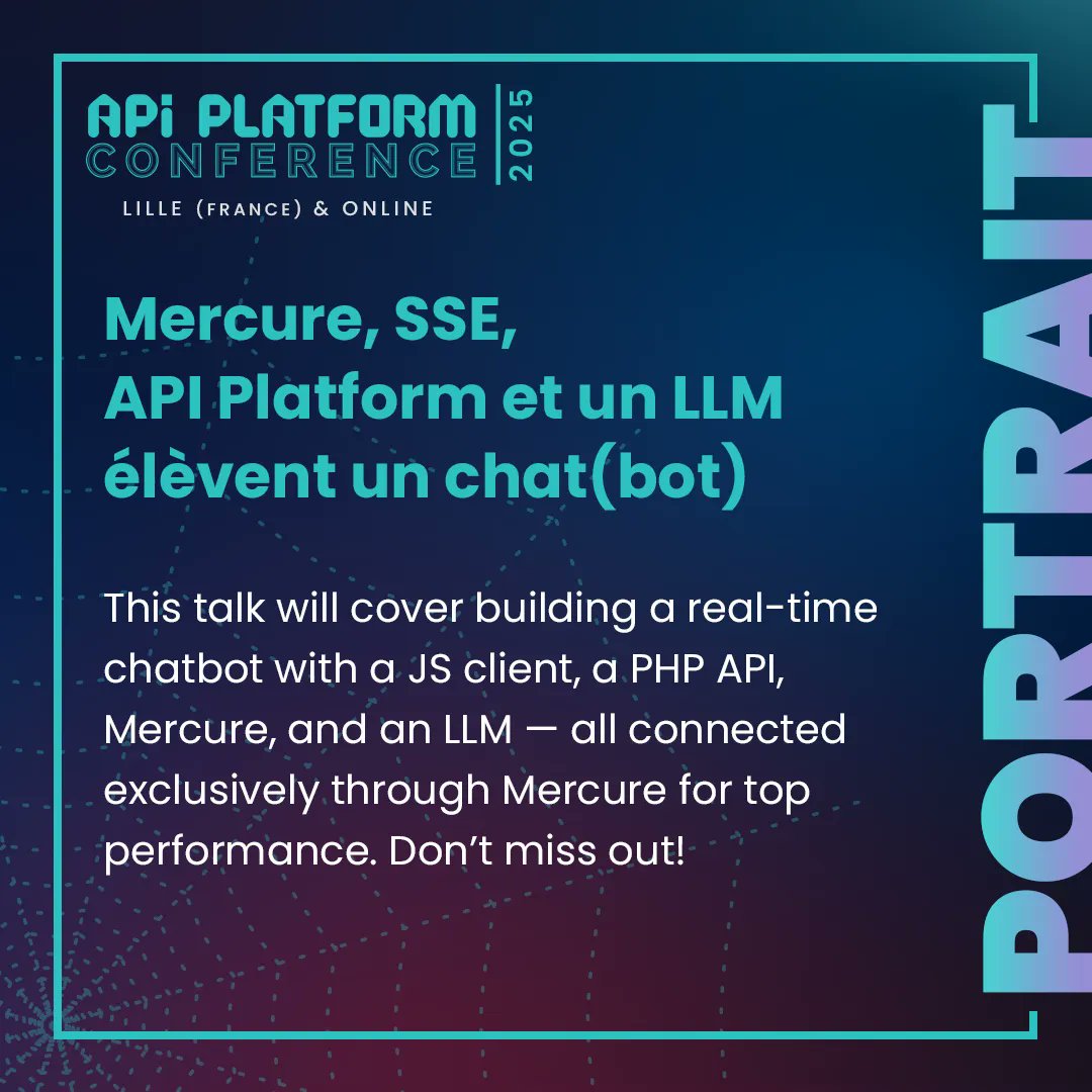 API Platform (@apiplatform) on Twitter photo 🚨 #APIPlatformCon speaker reveal! Meet Mathieu Santostefano from <a href="/sensiolabs/">SensioLabs</a>, Symfony Core Team member, and open-source contributor. Don't miss his talk "Mercure, SSE, API Platform et un LLM élèvent un chat(bot)". Don’t miss out! api-platform.com/fr/con/2025 🚨 #APIPlatformCon speaker reveal! Meet Mathieu Santostefano from <a href="/sensiolabs/">SensioLabs</a>, Symfony Core Team member, and open-source contributor. Don't miss his talk "Mercure, SSE, API Platform et un LLM élèvent un chat(bot)". Don’t miss out! api-platform.com/fr/con/2025