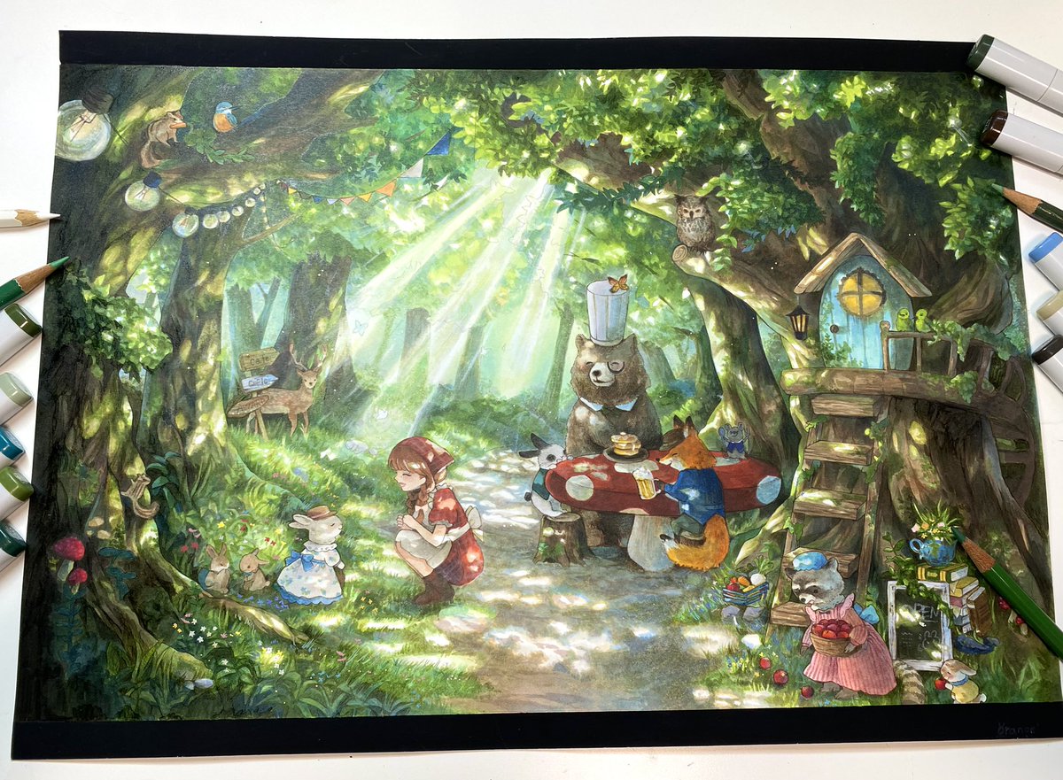 orange___0925's tweet photo. 「ちいさなお客さん」

 #コピックアワード2025 🌿#copicaward2025  #コピック https://t.co/y4g30Eql0N