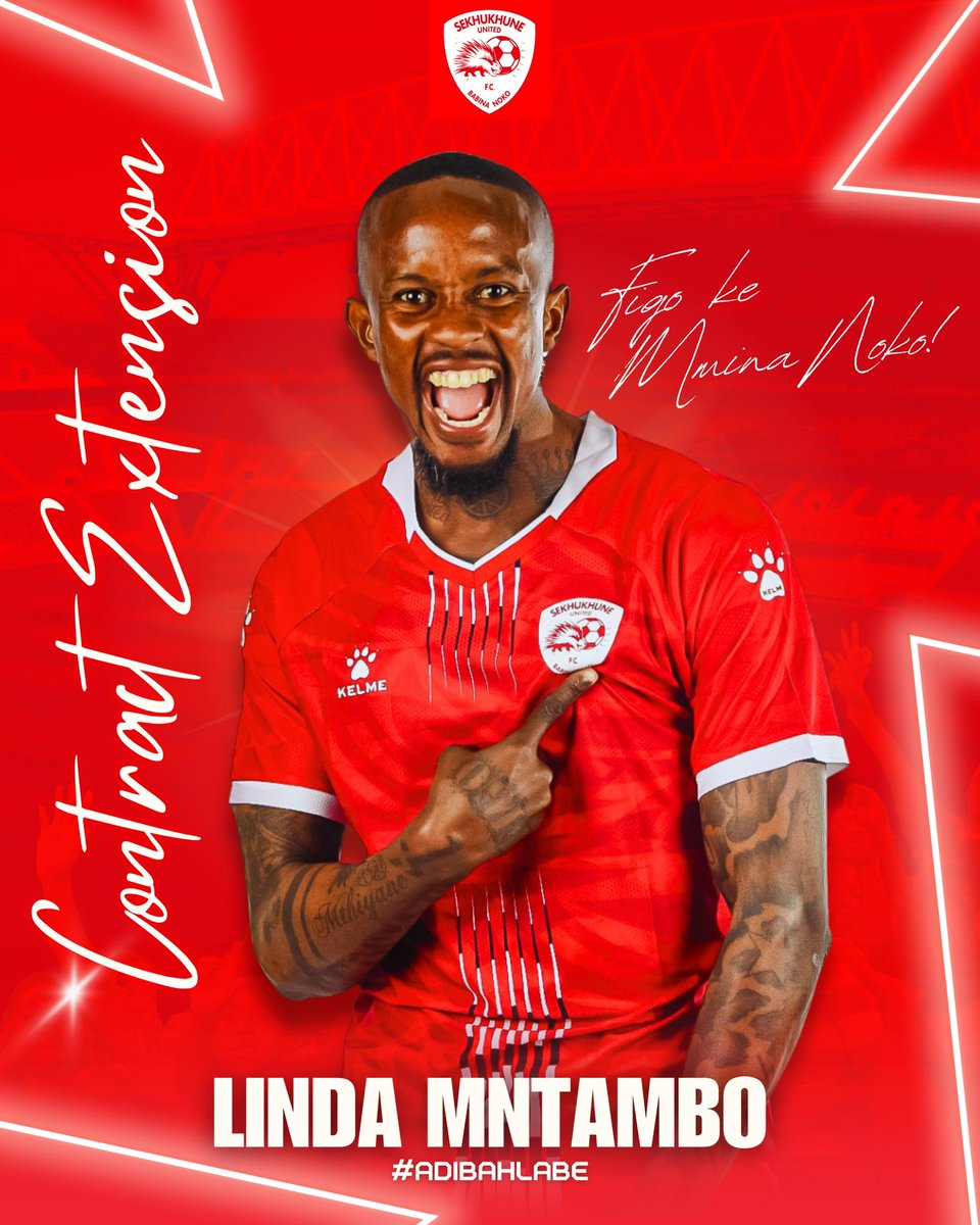 🚨 𝗛𝗘𝗥𝗘 𝗧𝗢 𝗦𝗧𝗔𝗬 

Sekhukhune United have announced the contract extensions of five senior players: 

▪️ Linda Mntambo 
▪️ Daniel Cardoso
▪️ Chibuike Ohizu 
▪️ Vusimuzi Ncube  
▪️ Tresor Tshibwabwa