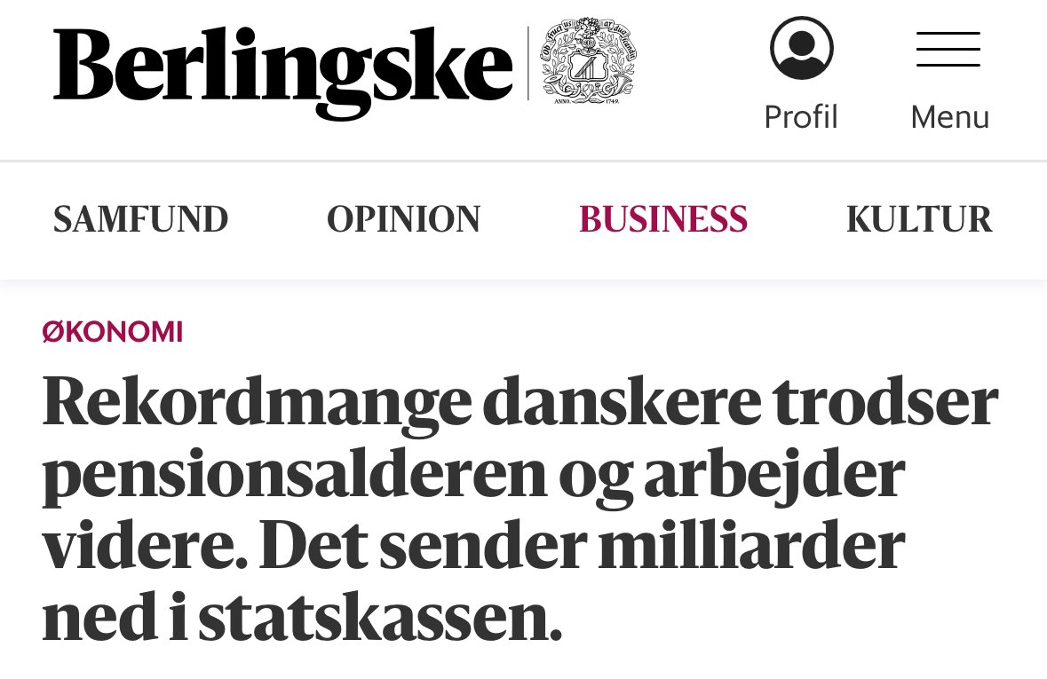 Ole Birk Olesen (@olebirkolesen) on Twitter photo Kan du huske, at <a href="/Frede_Vad/">Frederik Vad</a> for nylig problematiserede, at nogle danskere, som selv har sparet op til det, går tidligere på pension, end når de kan få pensionspenge fra det offentlige?
Imens i virkeligheden:
berlingske.dk/oekonomi/rekor… Kan du huske, at <a href="/Frede_Vad/">Frederik Vad</a> for nylig problematiserede, at nogle danskere, som selv har sparet op til det, går tidligere på pension, end når de kan få pensionspenge fra det offentlige?
Imens i virkeligheden:
berlingske.dk/oekonomi/rekor…