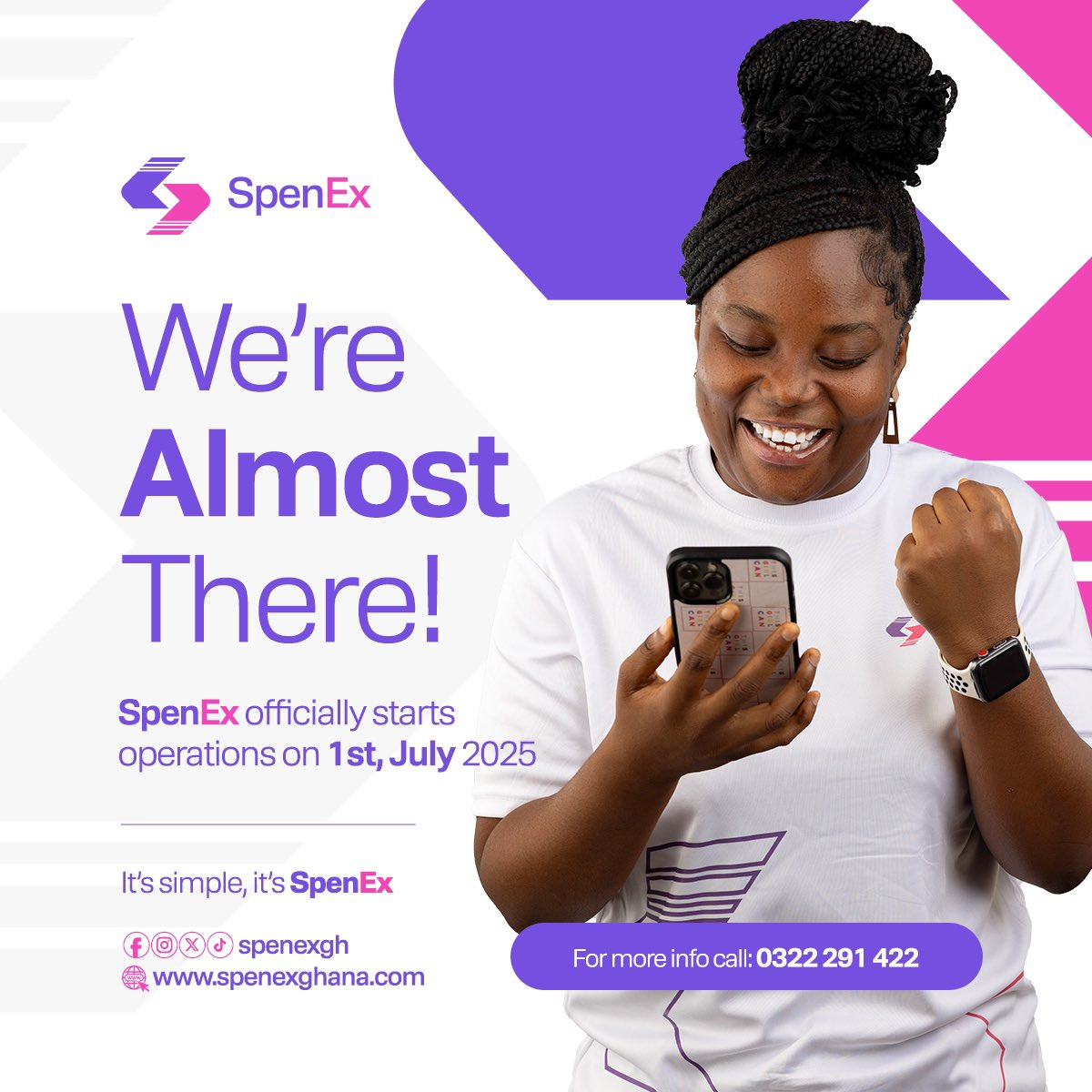 spenexgh's tweet image. *The wait is almost over!*
_SpenEx launches 1st July, 2025_
🗓️Mark your calendar and be ready for the new delivery era😎
#it’s SpenEx #it’s simple 💜🤍