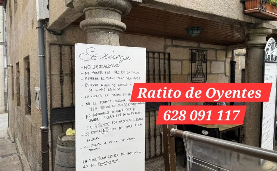 Buenos Días Madrid (@buenosdiasom) on Twitter photo 🪧 El cartel viral de un restaurante de Pontevedra pidiendo buenos modales... porque hay clientes que hasta se han lavado los pies en la terraza 😳
A las 11 en #RatitoDeOyentes hablamos de gente maleducada.
📲 628 091 117
🎧 <a href="/ElydValle/">Ely del Valle</a> <a href="/ondamadrid/">Onda Madrid</a> 🪧 El cartel viral de un restaurante de Pontevedra pidiendo buenos modales... porque hay clientes que hasta se han lavado los pies en la terraza 😳
A las 11 en #RatitoDeOyentes hablamos de gente maleducada.
📲 628 091 117
🎧 <a href="/ElydValle/">Ely del Valle</a> <a href="/ondamadrid/">Onda Madrid</a>