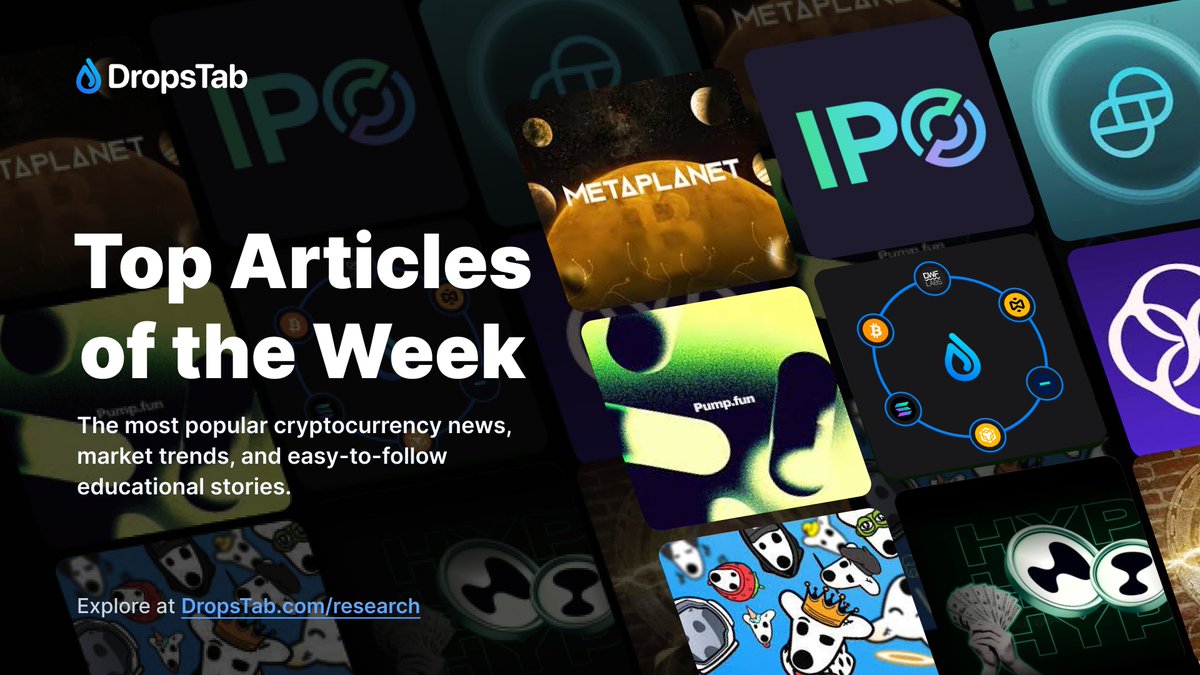 📚Top Articles of the Week

• Whales Go Short, Crowd Goes Long 

• Crypto IPO Rush 

• Top June 2025 Token Sales (<a href="/Perena__/">Perena</a>, <a href="/EnsoBuild/">Enso | ⌘ 🛠️</a>, <a href="/HanaNetwork/">Hana</a>, <a href="/pipenetwork/">Pipe Network</a>, <a href="/ArciumHQ/">Arcium ☂️</a>)

• @Telegram Sticker Mania, <a href="/pumpdotfun/">pump.fun</a> Prints

• <a href="/Dropstab_com/">DropsTab</a> API – Crypto Market Data for Web3