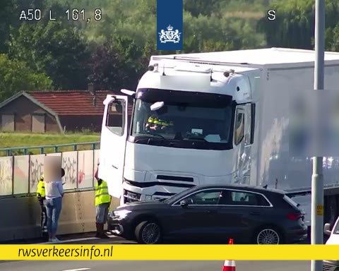 Ongeval op A50 richting Arnhem bij Rijnbrug