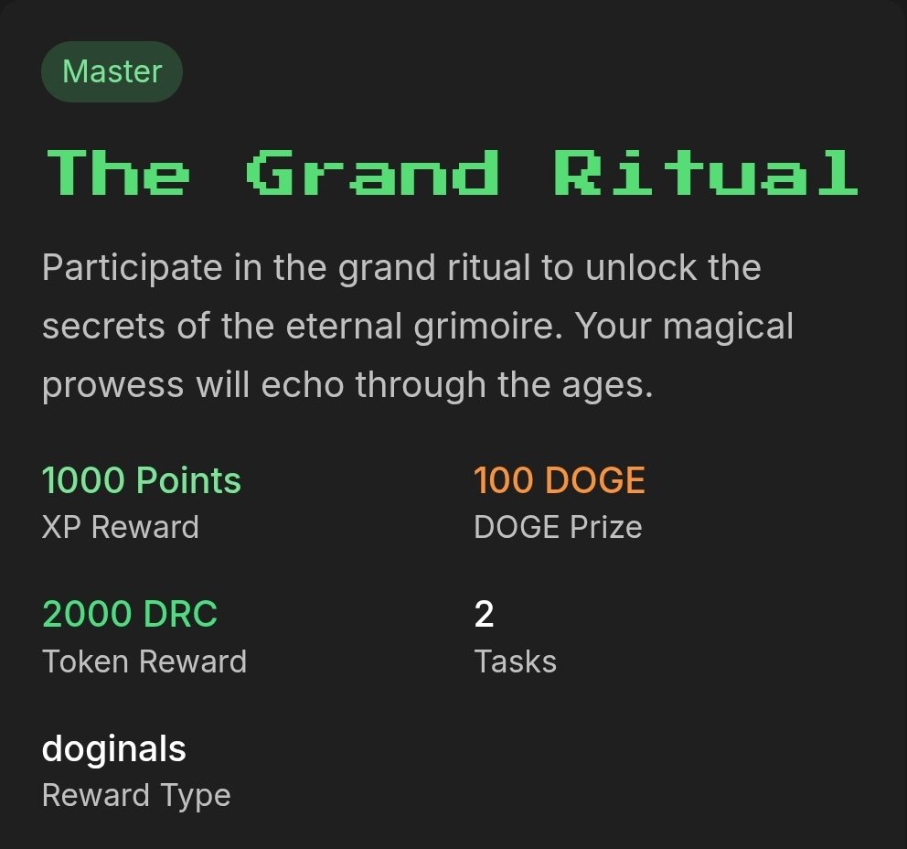 Dnk Quest First Enchantment, who's ready for some juicy DRC-20 &amp; Doginals Rewards? 💰✨️