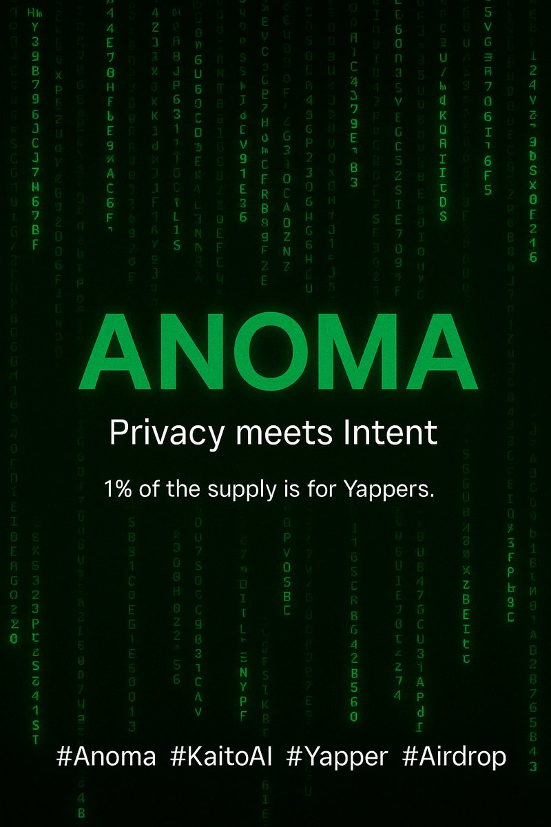 🔥 Privacy meets Intent 🔁

Anoma isn’t just another blockchain —
It’s a new coordination primitive for a world where privacy, intent &amp; logic are baked into transactions.

👀 1% of the supply is for Yappers.

Your words shape the future — and earn it.
#Anoma #KaitoAI #Yapper