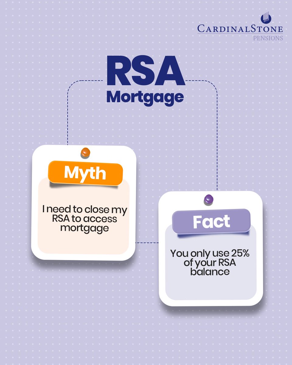 CStonePensions's tweet image. There’s a lot of misinformation out there! So, let’s set the record straight.

Here are the most common RSA mortgage myths debunked. 🏠

#CardinalStonePensions #SayYes #SayYesToCardinalStonePensions