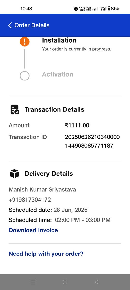 SriKM3's tweet image. Still no response, please refund my amount @JioCare
@reliancejio pathetic service 
Please rectify my issue on priority.

My installation is on hold without reason , not working call and mail ID support , very bad service.

@jiocareindia
@jio_fiber 
#jiohelp #Jio_का_घटिया_नेटवर्क