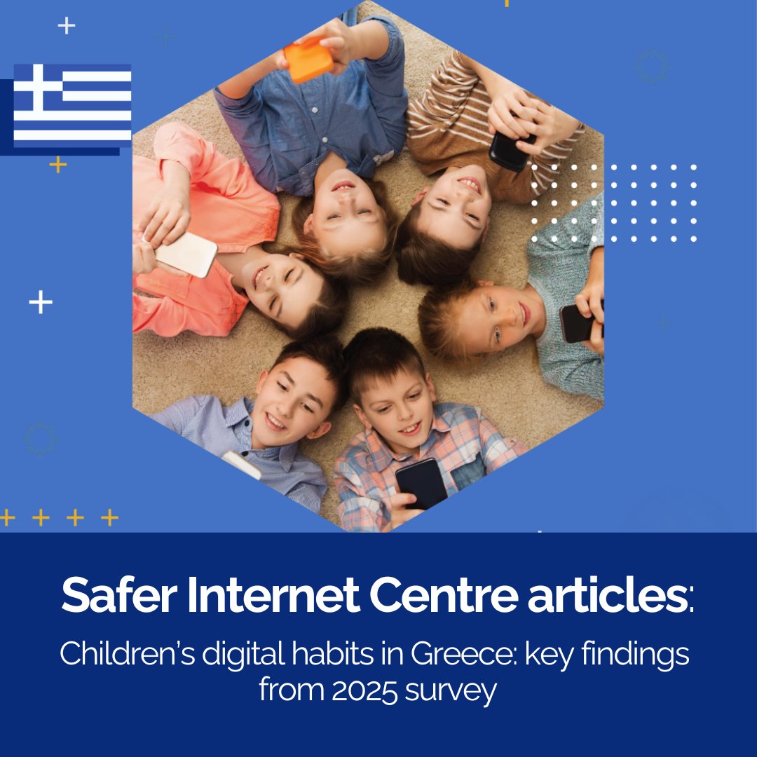 📊 A new nationwide study by the Greek Safer Internet Centre reveals urgent online safety challenges for kids in Greece.

🔎 Key stats from 2,500 youth:
– 74% bypass age limits
– 1 in 4 want help reducing screen time
– 61% see harmful content
– 12% share personal photos
🔗 Full