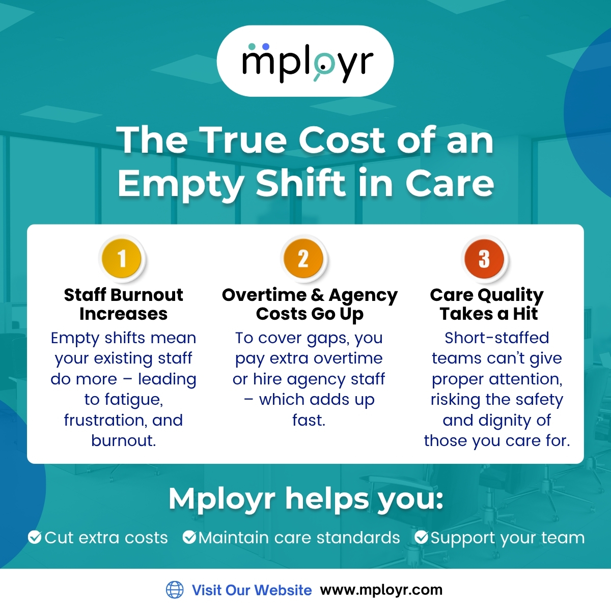mployr_'s tweet image. Empty shifts = overworked staff, higher costs &amp;amp; poor care.
UK care providers trust Mployr to connect directly with verified carers:
✅ Post shifts fast
✅ No agency fees
✅ Local matches

Never leave a shift empty again!
#Mployr #SocialCareUK #ShiftCover