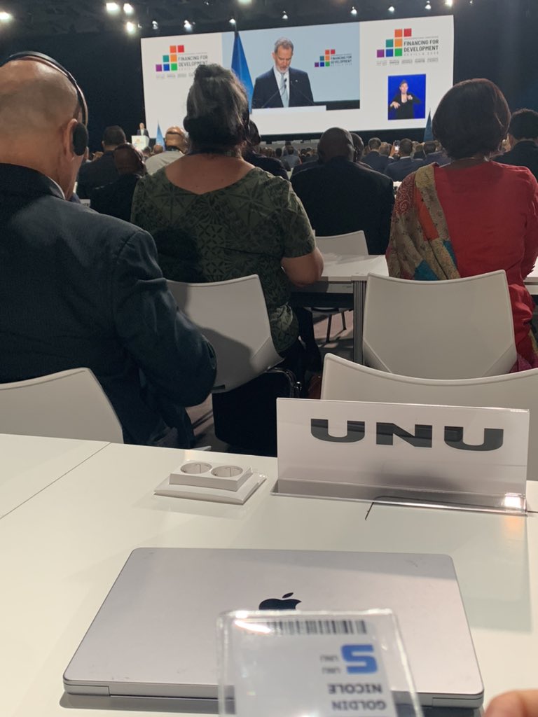 Nicole Goldin, PhD (@nicolegoldin) on Twitter photo We are underway at <a href="/UN/">United Nations</a> 4th International Conference on Financing for Development #FFD4, and <a href="/UNUCPR/">UN University Centre for Policy Research</a> <a href="/UNUniversity/">UN University</a> is in the house. The King is talking multilateralism, efficiency and future generations — all key to our #EquitableDevelopment agenda. We are underway at <a href="/UN/">United Nations</a> 4th International Conference on Financing for Development #FFD4, and <a href="/UNUCPR/">UN University Centre for Policy Research</a> <a href="/UNUniversity/">UN University</a> is in the house. The King is talking multilateralism, efficiency and future generations — all key to our #EquitableDevelopment agenda.
