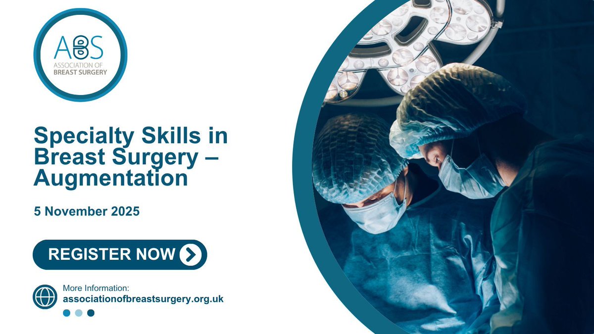 'Specialty Skills in Breast Surgery – Augmentation' is an introductory course which provides an understanding of the planning and technical aspects of breast augmentation in the primary and symmetry setting. 
📅 5 November 2025
🔗 Register now: buff.ly/O0VkrAn