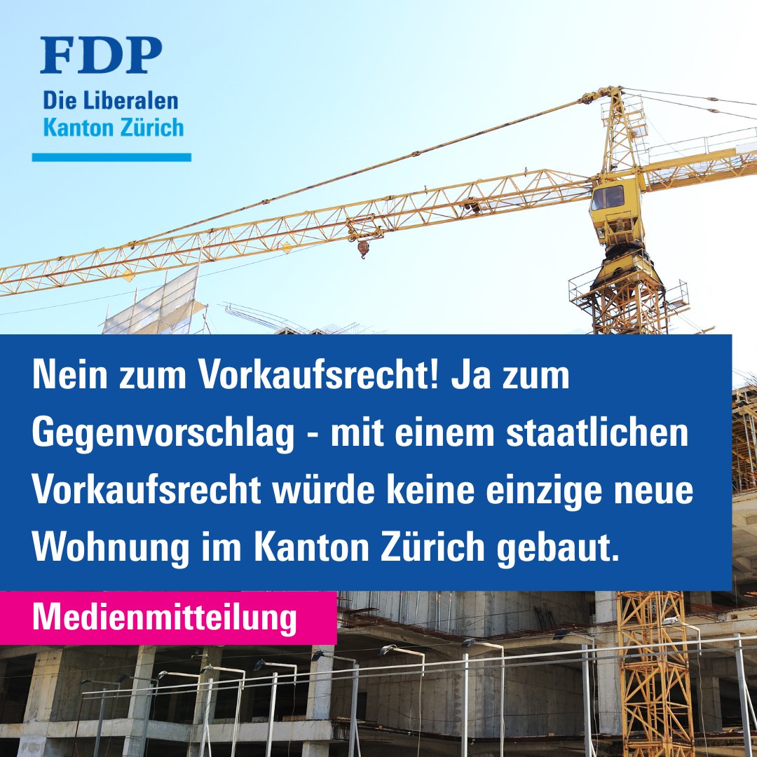 fdp_zh's tweet image. 🏗️ Die FDP-Fraktion und auch eine Mehrheit des Kantonsrats haben an der heutigen Sitzung die #Vorkaufsrechtsinitiative abgelehnt und den #Gegenvorschlag des Regierungsrats angenommen.
👉 Mehr dazu in unserer Medienmitteilung: bit.ly/3Gpq99H