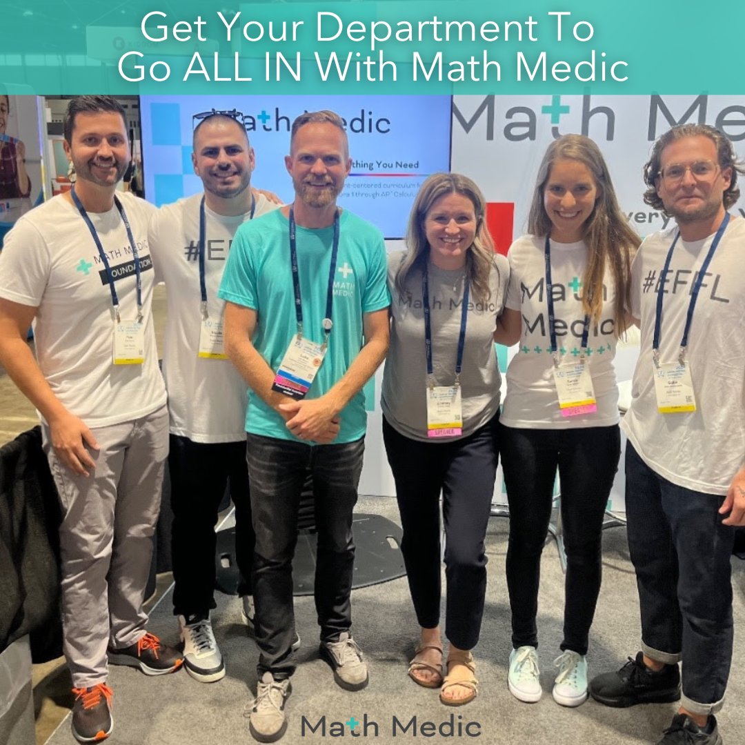 MathMedic's tweet image. Head to our blog (link in bio) and search "All In" to read about a few strategies for spreading the EFFL revolution to your department in a way that will attract everyone! #MathMedic #blog #professionaldevelopment #revolution #iteachmath #MTBoS