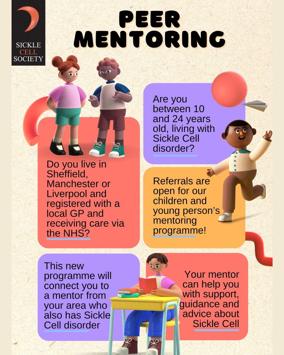 SickleCellUK's tweet image. 🗣️ Living with sickle cell? Aged 10–24 in Sheffield, Manchester or Liverpool? Join our peer mentoring programme and connect with someone who truly gets it 💬🩸
No shame. No judgment. Just support.🔗 Email us at : NWmentors@sicklecell.org for more information #SickleCell