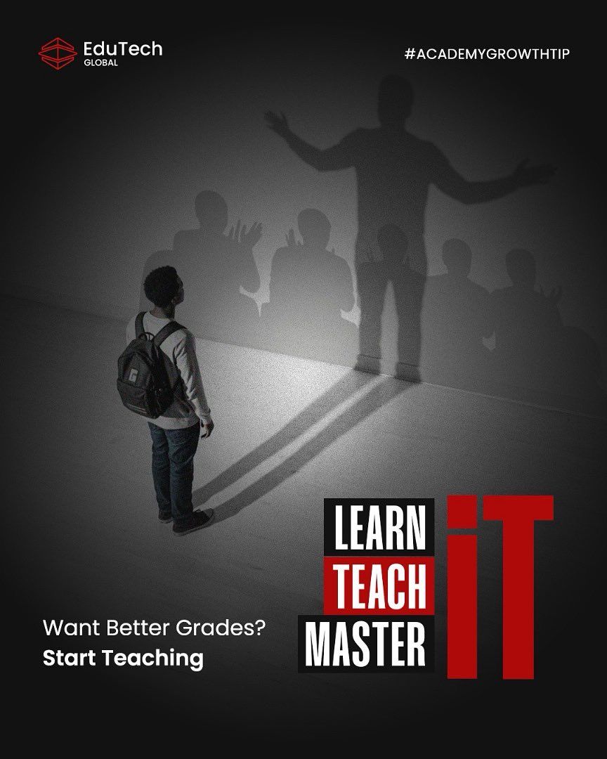 EdutechGlobal's tweet image. Want to improve your academic performance?
Teach someone what you just learned.
It reinforces your memory and exposes gaps in your understanding.
#MondayMotivation #LearningHack #EdutechAfrica