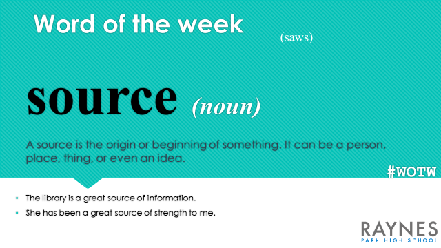 This week's Word of the Week is...
#WOTW #WordoftheWeek #RaynesParkHighSchool #RPHS