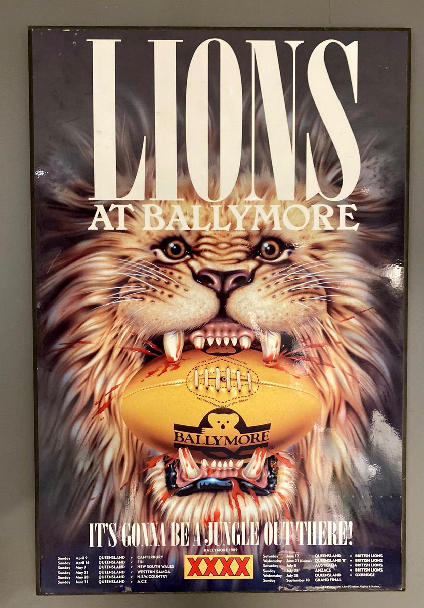 Another cool one thanks to <a href="/HulaBulaJim/">Jim Tucker</a> <a href="/Reds_Rugby/">Queensland Reds</a> — a Lions poster from 1989. 

The Ruck from Ballymore, out later <a href="/TimesSport/">Times Sport</a> with me <a href="/AlexMLowe/">Alex Lowe 📰</a> and <a href="/AlfredReynolds5/">Alfred Reynolds</a>. 

Special guest incoming with plenty of knowledge about the Lions players!