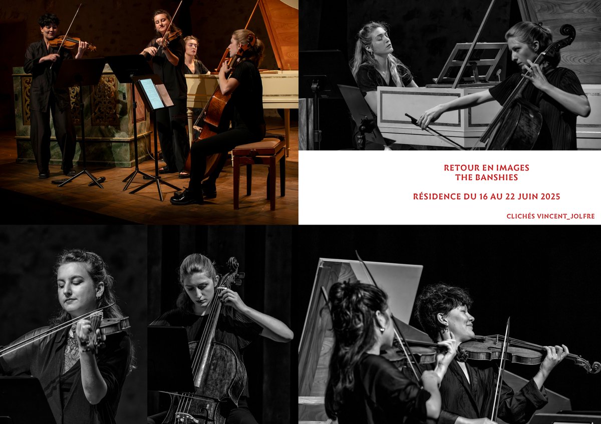 [Retour sur]
Découvrez quelques clichés du remarquable concert baroque du quatuor 𝙏𝙝𝙚 𝘽𝙖𝙣𝙨𝙝𝙞𝙚𝙨 du dimanche 22 juin 2025, avec de Yaoré Talibart &amp; Roxana Rastegar aux violons, Suzanne Wolff au violoncelle et Louise Acabo au clavecin.
#festivaldelachaisedieu #thebanshies