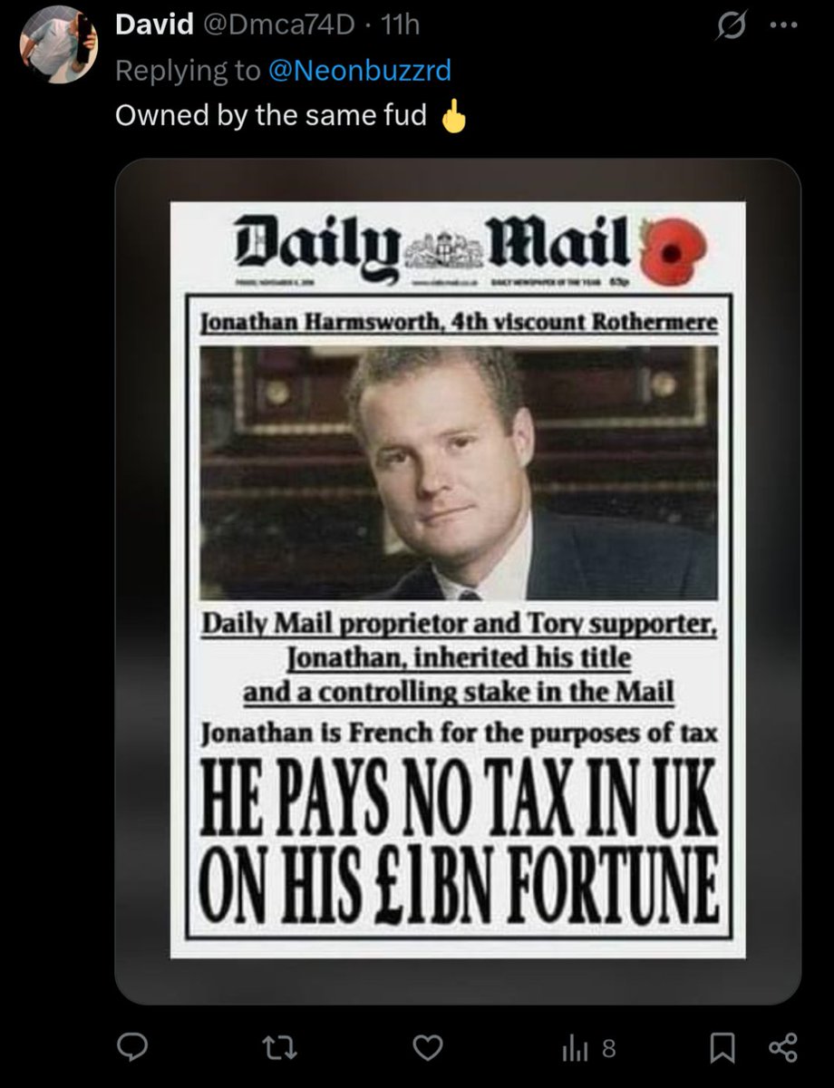 Hilarious when an utter daftie like <a href="/Dmca74D/">David</a> blocks you because you point out he got two different papers mixed up.

Apparently he's Scottish but can't tell the difference between Sunday Mail and the Mail on Sunday.