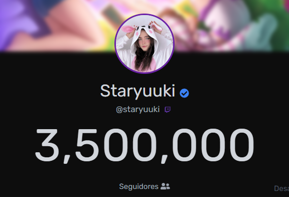 DarthJaek's tweet photo. Nuestra querida Streamer @staryuukiii acaba de llegar a los 3.5 millones de seguidores en Twitch

#Staryuuki #BunnyArmy https://t.co/fMbzjqYGqd