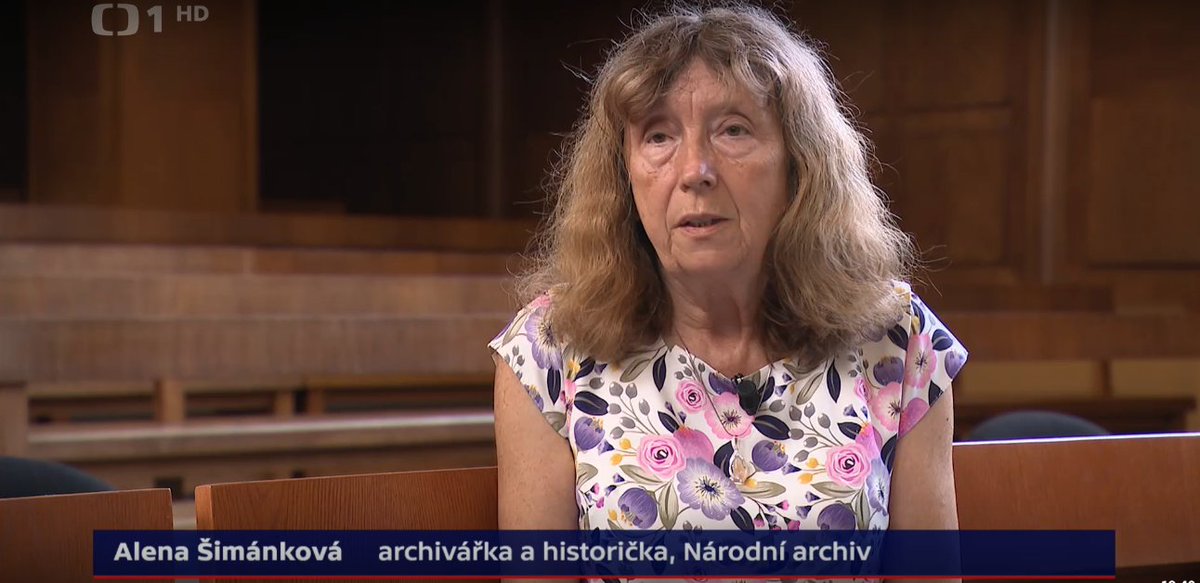 Národní archiv (@narodniarchivcz) on Twitter photo V <a href="/UdalostiCT/">Události ČT</a> mluvila o procesu s Miladou Horákovou archivářka Alena Šimánková. Rozhovor se uskutečnil v síni <a href="/Vrchni_Soud/">Vrchní soud v Praze</a>, kde se proces konal. Od popravy Milady Horákové uplynulo 27. června přesně tři čtvrtě století. Záznam 👉 1url.cz/9Jqdk (od 33:32) V <a href="/UdalostiCT/">Události ČT</a> mluvila o procesu s Miladou Horákovou archivářka Alena Šimánková. Rozhovor se uskutečnil v síni <a href="/Vrchni_Soud/">Vrchní soud v Praze</a>, kde se proces konal. Od popravy Milady Horákové uplynulo 27. června přesně tři čtvrtě století. Záznam 👉 1url.cz/9Jqdk (od 33:32)