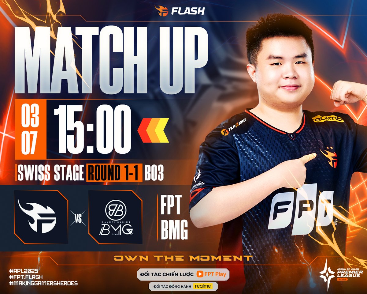 Flazersalliance's tweet image. 🔥APL 2025 | SWISS STAGE - ROUND [1-1] | FPT vs BMG 🔥
#TeamFlash #Flazers #FPTPlay #APL #AOV #Alliance #AdminM