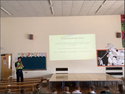 On Friday, our Year 5 children participated in a hate crime workshop led by our local PSCO. They learned about discrimination based on religion, race, gender, disability, and transgender identity, and examined scenarios to identify hate crimes.