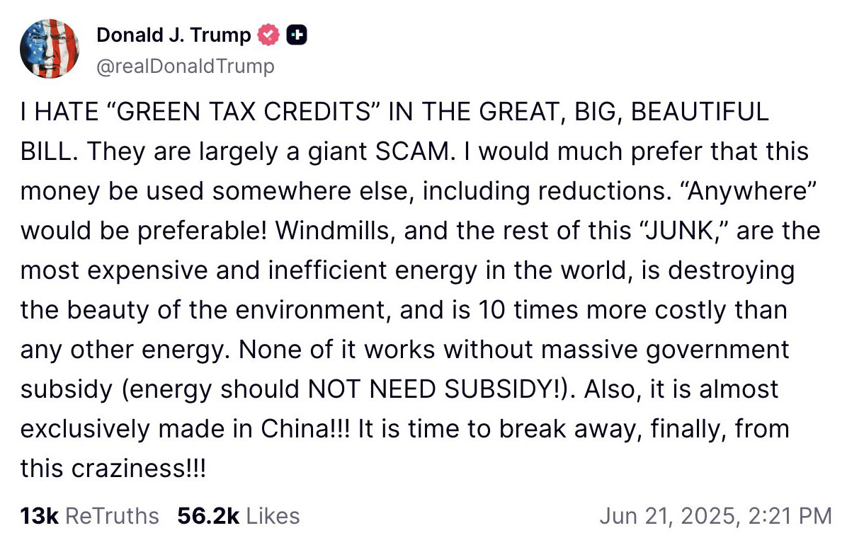 squinkbk's tweet image. Es ist sehr beruhigend, dass die US-Regierung sich von dem „Energiewende“-Irrsinn verabschiedet.
Zitat von Präsident Trump:
„Windräder und der Rest dieses „Schrotts“ sind die teuerste und ineffizienteste Energie der Welt, zerstören die Schönheit der Umwelt und sind zehnmal…