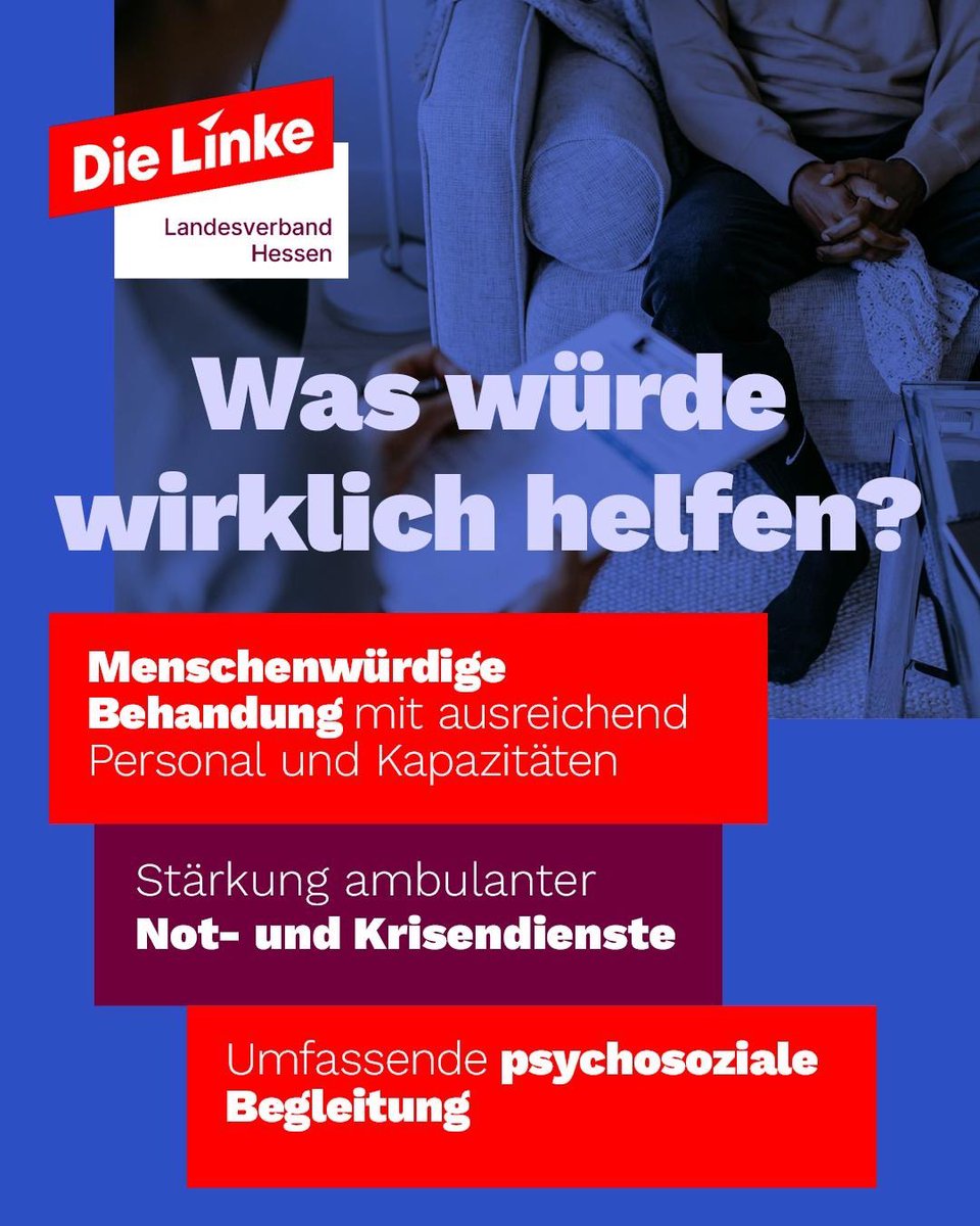 Hessens Regierung von #cdu und #spd mit Repression und Stigmatisierung gegen psychisch kranke Menschen.
<a href="/JMigenda/">Jakob Migenda</a>