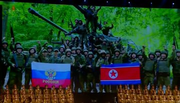 inbarspace's tweet image. Last night, at a grand event (do NK has any other type?...) commemorating the first anniversary of the signing of the Comprehensive Strategic Partnership Treaty with Russia, North Korean soldiers sent to Russia with where shown.